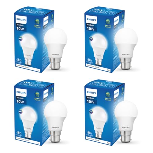 PHILIPS Ace Saver 10W B22 LED Bulb,900lm, Cool Day Light, Pack of 4