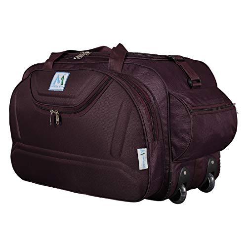M MEDLER Epoch Nylon 55 litres Waterproof Strolley Duffle Bag- 2 Wheels – Luggage Bag – (Wine)