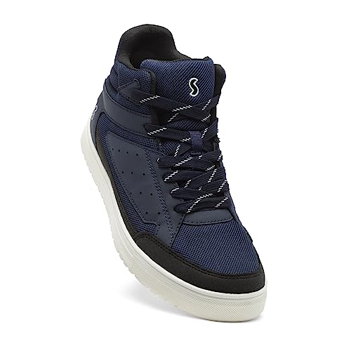 SOLETHREADS Pinnacle | Men Casual Sneakers Shoes | High Ankle Shoes | Soft Cushioned Insole | Slip-Resistance | Shoes for Men | Navy | 10UK