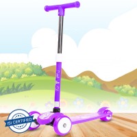 Little Olive Tikes Foldable Scooter for Kids 4 Level Height PU Wheels with Brake(Purple)