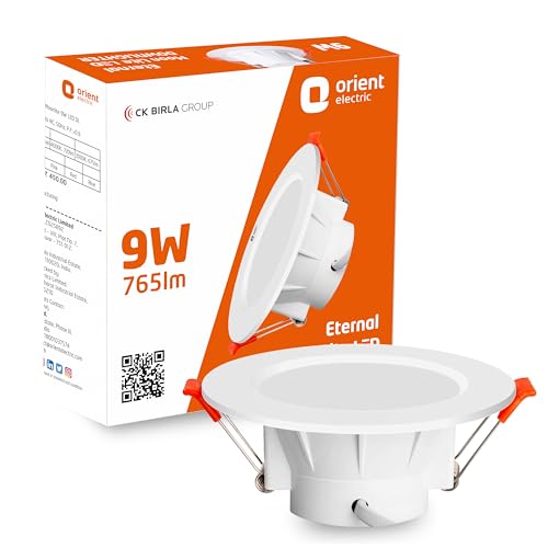 Orient Electric Moonlite 9W LED Down Light, Cool White Light, Round, Pack of 1, Recessed Ceiling LED Light, Suited for 3 inch Junction Box (Polycarbonate)