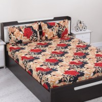 Flipkart SmartBuy 140 TC Microfiber Double Floral Flat Bedsheet(Pack of 1, Multicolor)