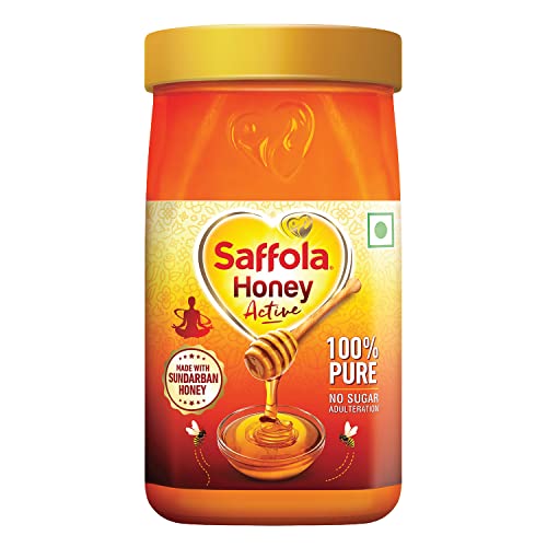 Saffola Honey Active, Made with Sundarban Forest Honey, 100% Pure Honey, No sugar adulteration, 1Kg