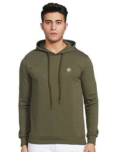 RUF & TUF Men’s Cotton Blend Crew Neck;Hooded Neck Pullover Sweater (RTMEPSS20033D05004_Green_XL)