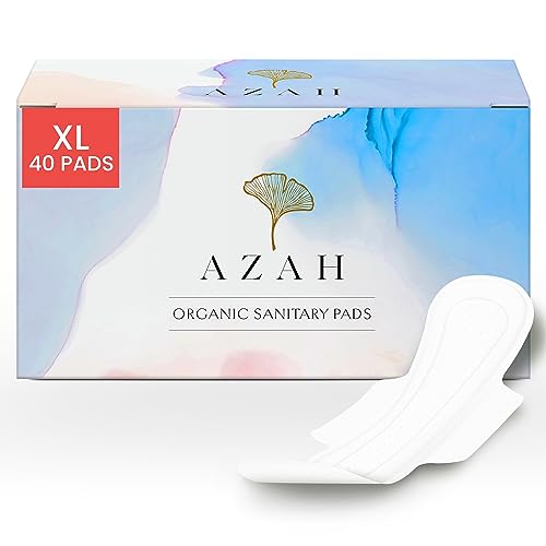 Sanitary Pads for Women By AZAH (Pack of 40 XL) 100% Organic Sanitary Pads for Women High Absorption Cotton Sanitary Pads for Women Soft and Rash Free Sanitary Pad