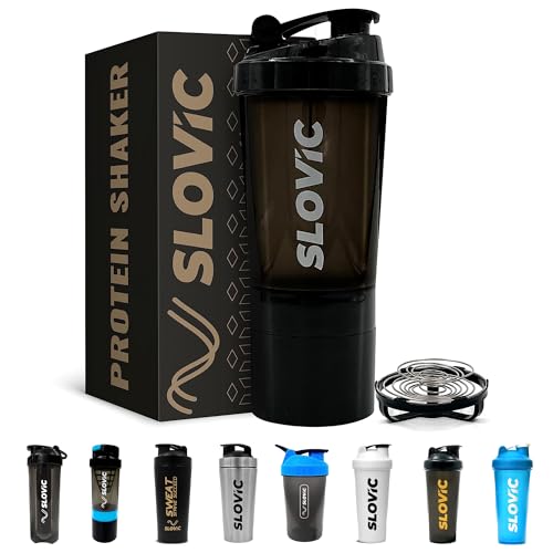 SLOVIC Shakers for Protein Shake, Plastic Free Gym Bottles for Men, Odor free Protein Shaker Bottles for Protein Shake, Leakproof Gym Shaker Bottle