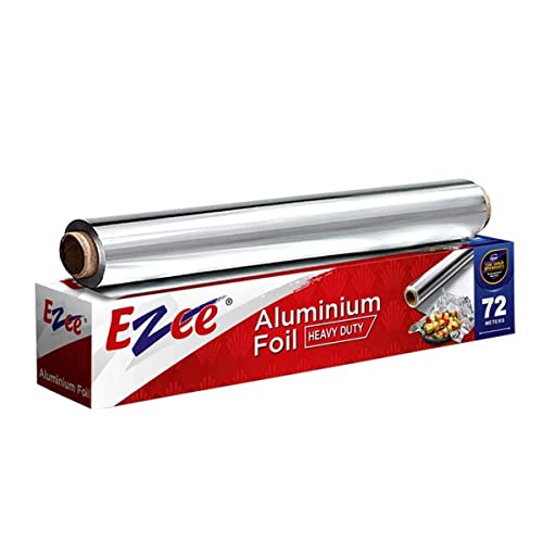 Ezee Silver Aluminium Foil 72 Meters 14 Microns | Parchment & Wrapping Paper | Perfect for Cooking, Baking, Packing and Serving Foods