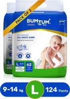 BUMTUM Baby Diaper Pants Double Layer Leakage Protection High Absorb Technology – L(124 Pieces)