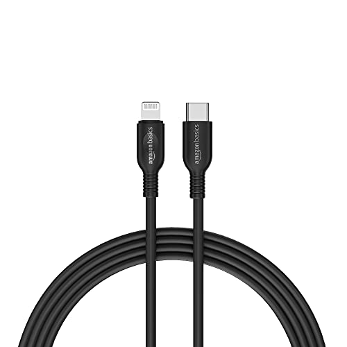 AmazonBasics USB C to Lightning TPE MFi Certified Charging Cable for Smartphone (Black, 1.2 meter)
