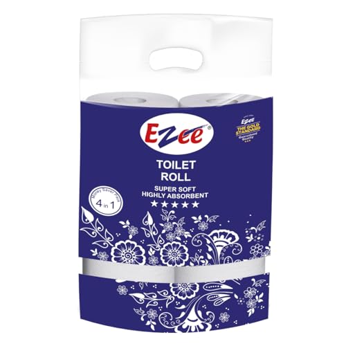 Ezee Toilet Paper Roll – Pack Of 4 | Tissue Paper Roll Ultra Soft Highly Absorbent | 160 Pulls Each Roll…