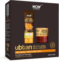 WOW SKIN SCIENCE Ubtan Glowing Skincare Kit for Men & Women | Face Wash + Face & Body Pack |(2 Items in the set)