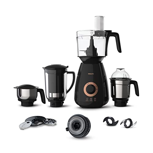 PHILIPS Mixer Grinder 3-in-1 750 Watt (Mixer Grinder + Juicer + Food Processor) 4 Jar, (HL7707/00)
