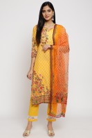 BIBA Floral Print Kurta, Salwar & Dupatta Set