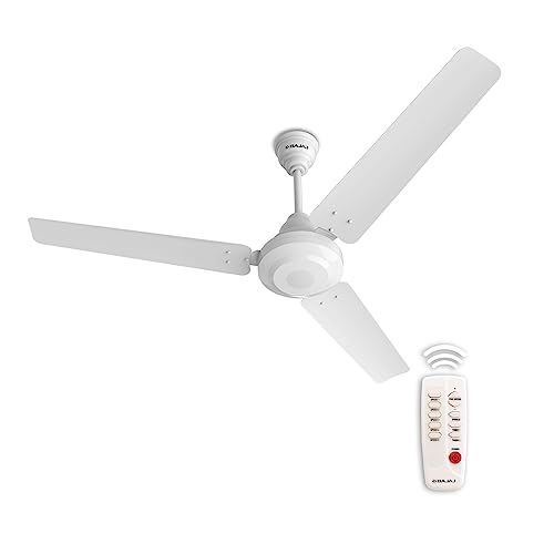 Bajaj Energos 12DC5R 1200mm Silent BLDC Ceiling Fan|5StarRated Energy Efficient Ceiling Fans for Home|Remote Control|Upto 65% Energy Saving-26W|High Speed|Silent Operation|2-Yr Warranty White