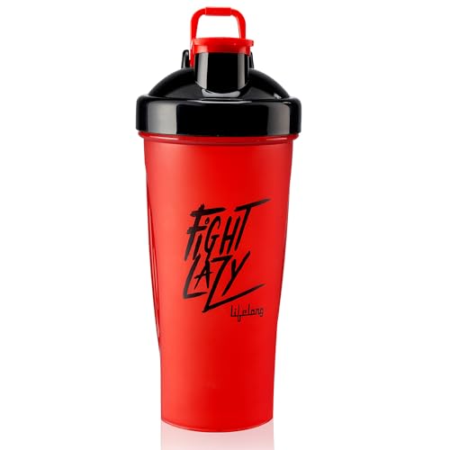Lifelong Protein Shaker|100% Leakproof Stylish Protein Shaker Bottle|Sipper Bottle|Gym Bottle for Protein- 700ml (LLSHB05, Red)