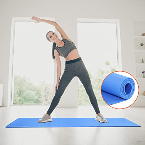 Matworks by Bathla – Kriya Classic Yoga Mat with Carrying Strap |Anti-Slip & Reversible|Ink Blue & Sky Blue (Size: 24” x 72” Thickness: 6mm)