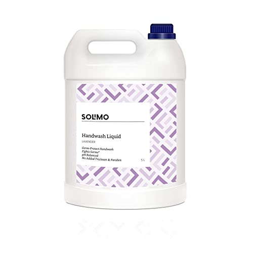 Amazon Brand – Solimo Handwash Liquid Refill Can, Lavender – 5 Litre