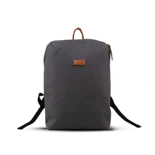 AirCase Premium Canvas Backpack fits Upto 15.6″ Laptop, Lightweight & Easy to Clean, Spacious Bag for Office/Travel/College, Men & Women, Grey- with Warranty