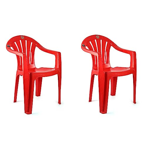 Cello Capri Chair Set Pack of 2 – Red (Plastic)
