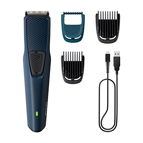 Philips Battery Powered SkinProtect Beard Trimmer for Men – Lasts 4x Longer, DuraPower Technology, Cordless Rechargeable with USB Charging, Charging Indicator, Travel Lock, No Oil Needed BT1232/18