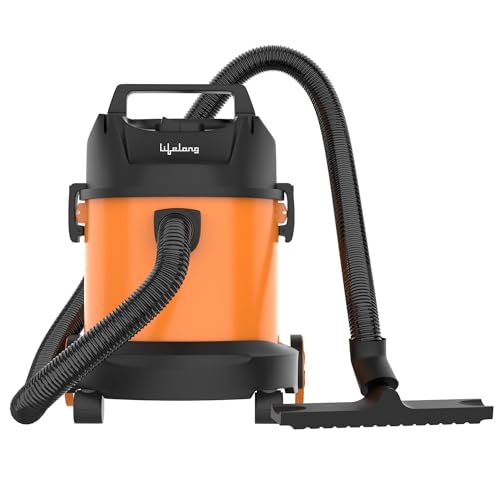 Lifelong 800-Watt Vacuum Cleaner for Home Use with Blower Function, 6 Litre, Wet & Dry, 2.75 Meter Cord, 1.8 Meter Hose Pipe | LLVC930| Non-Rust Plastic Body (Orange & Black)