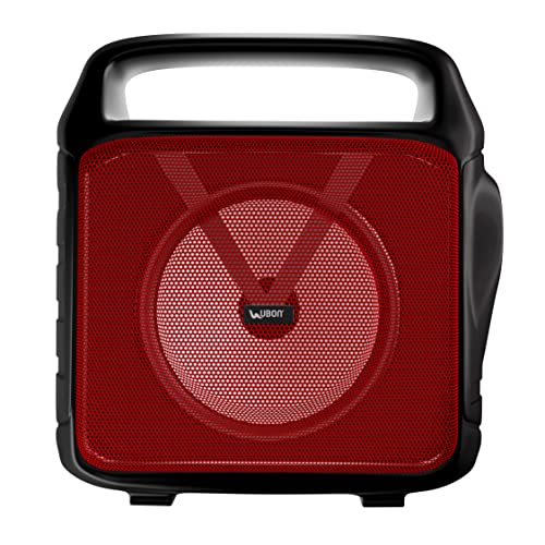 UBON Bluetooth Speaker 7W Wireless Speaker with TWS Function, Inbuilt Mobile Stand, FM Radio, Supports USB, SD Card & AUX, Portable Speaker for Travel Up to 10H Playtime (SP-51 Red)