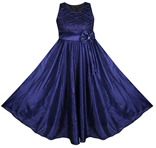 BENKILS Baby-Girl’s Spandex Empire Waist Maxi Casual Dress Bright_Lycra_Chicken_Navy Blue_3 4 Years