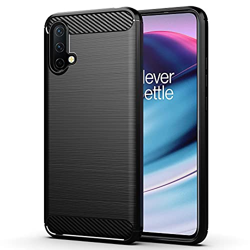 JGD PRODUCTS for OnePlus Nord CE 5G (2021) Carbon Fiber Rugged Armour Back Case Cover (Black)
