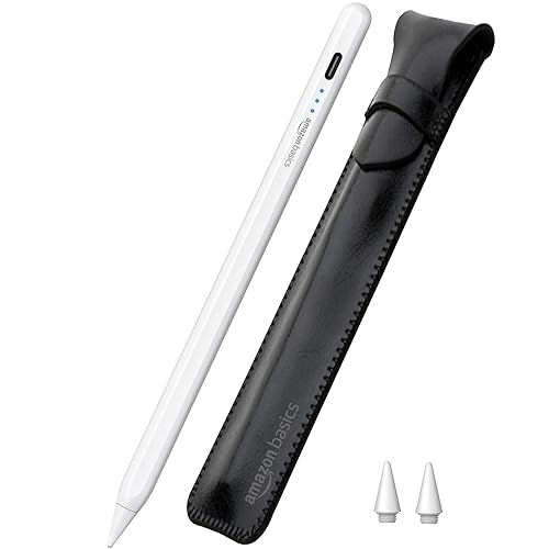 Amazon Basics 2nd Gen Stylus Pen for iPad | ONLY for iPad (iPad 6/7/8/9/10, iPad Pro 11″, iPad Pro 12.9″ (3rd/4th/5th/6th), iPad Mini 6th/5th Gen, and iPad Air 3rd/4th/5th Gen) | White