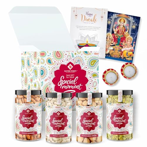 Nature Purify Combo with Gift Dry Fruits Premium Gift Hamper – 400G | Almond, Cashew, Green Raisins, Apricot 100G Each