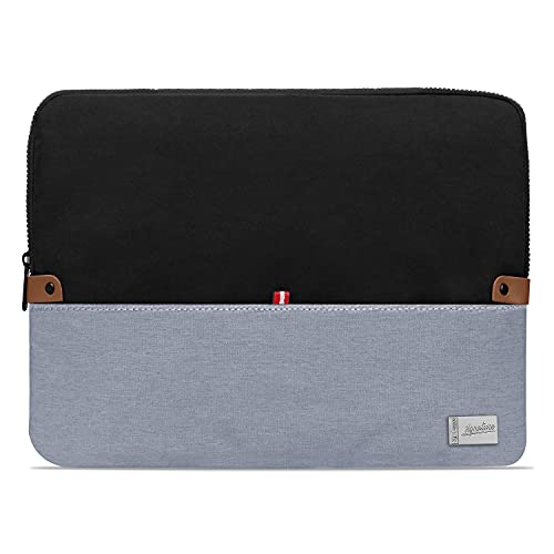 AirCase Signature Series Laptop Bag Sleeve Case Cover Pouch for 15.6-Inch Laptop for Men & Women Neoprene (Black-Grey)