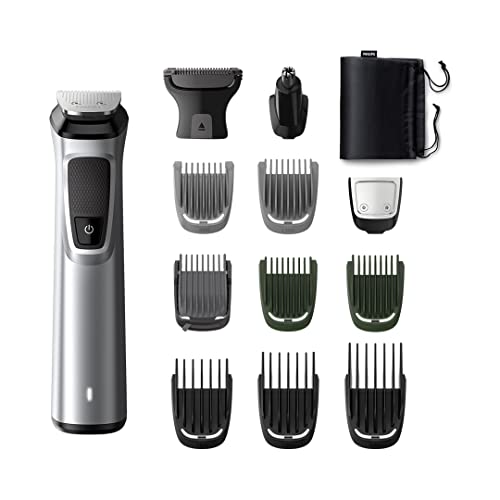 Philips Multi Grooming Kit MG7715/65, 13-in-1 (New Model), Face, Head and Body – All-in-one Trimmer for Men Power adapt technology for precise trimming, 120 Mins Run Time with Quick Charge