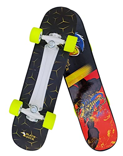 Jaspo Black Duck (26” X 6.5”) Complete Fibre Skateboard Suitable for All Age Group-Made in India (26″ X 6.5″, Angry)