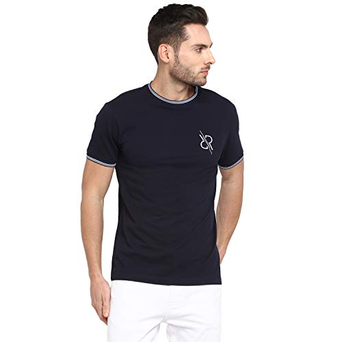 Red Tape Men’s Solid Regular fit T-Shirt (RHP0424_Navy_M