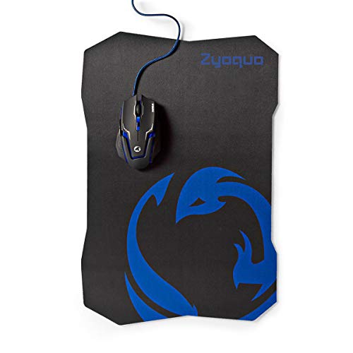 Amigo Nedis Wired Gaming Mouse & Durable Mouse Pad Set| with 6 Programmable Buttons | 2400 DPI (Black)