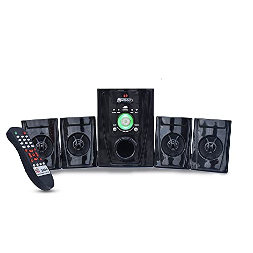 WEBOOT 4.1 Channel Multimedia Speaker System,70 Watt Home Theatre with Subwoofer, USB, FM, Bluetooth, Remote Control-Black