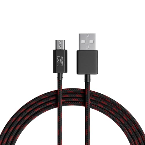 amazon basics Type A to Mirco USB Braided Cable | 3A/18W Fast Charging and 480 Mbps Data Transfer Speed | 1.2m, Tangle Free Cable