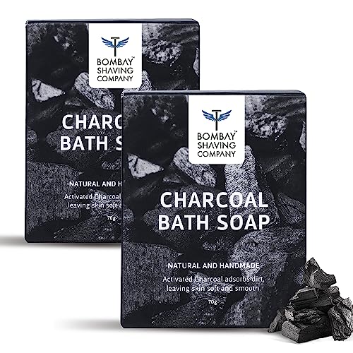Bombay shaving company Charcoal Soap | Deep Clean and Anti-pollution Effect | 70G Pack of 2