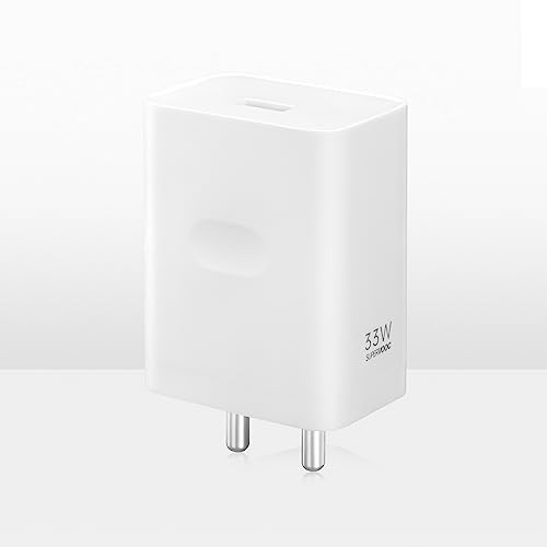 OPPO Original (6 Months Offical Warranty) SUPERVOOC 33W Single Port USB Fast Charger, BIS Certified, Wall Charger Adapter, Universal Compatibility (Cable Not Included, White)