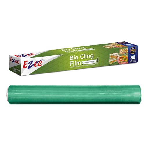 Ezee 30 Meters 12 Inches Cling Film Wrap Biodegradable BPA Free | Multipurpose Food Wrapping Paper | Non-Stick Microwave Safe