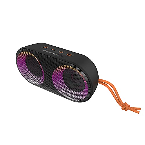 Zebronics ZEB-MUSIC BOMB X MINI Bluetooth 5.0 speaker with IPX5 Waterproof, 5W RMS, Voice assistant, Powerful Bass, 11H* backup, RGB lights, mSD/FM Radio, Call function & type C charging (Black)