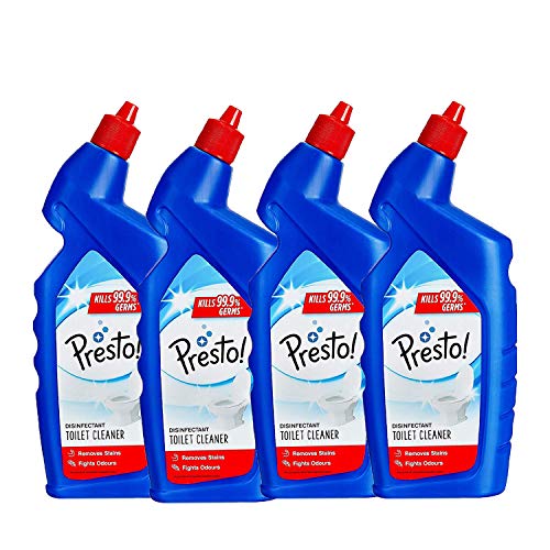 Amazon Brand – Presto! Disinfectant Toilet Cleaner, Original- 1 L (Pack of 4)|Kills 99.9% Germs