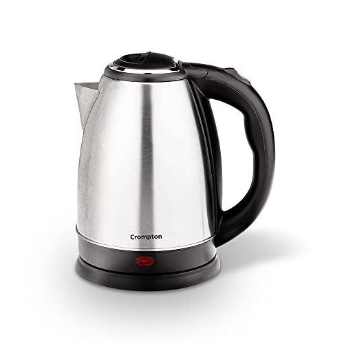 Crompton Insta Delight 1.8L SS Electric Kettle with Auto shut-off | Dry Boil Protection | 1500 W | Boil water – Make tea, coffee, soup, instant noodles, etc. (Silvery Grey)