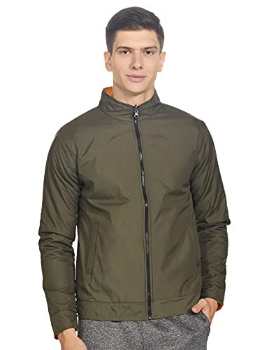 Integriti Men’s, Long Sleeve,High Neck,Solid,Green,Jacket (REBEL-J-CT-344-R FSFLZIRE OLVMSTRD_M_Olive Mustard_M)