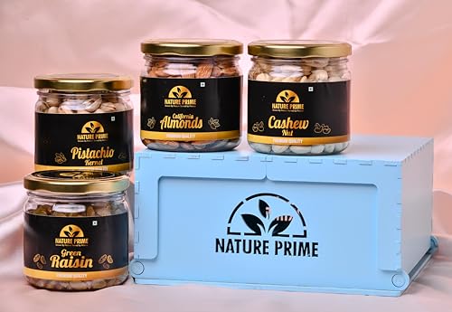 Nature Prime Dry fruits Gift Box I Corporate Gift I Dry-Fruits, Healthy Dry Fruits, Premium Gift Hamper I Gourmet Gift I Birthday Anniversary Gift I Diwali Gift Box I Diwali Gift For Employees (200*4)