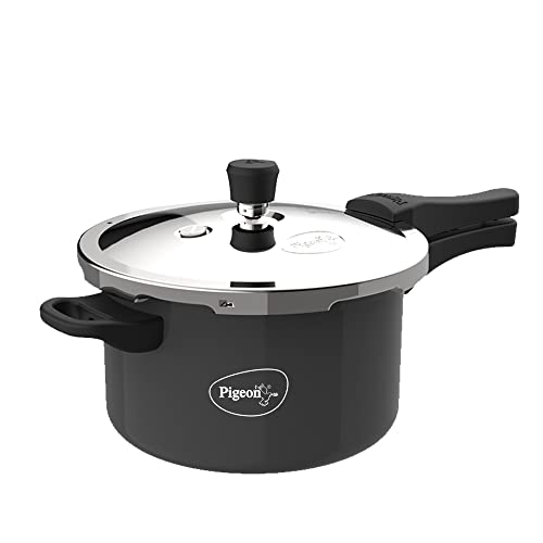 Pigeon Aluminium Hard Anodised Induction Base Pressure Cooker Outer Lid (Black, 5 L)