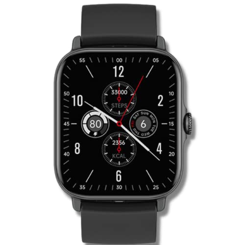 qor9 Elite Smartwatch with Bluetooth Calling, 1.7″ Full Touch Color Display, 24/7 Heart Rate Tracking, SpO2, Multiple Faces, 10-12 Days Runtime, Sleep/Health/Fitness Trackers(Black)
