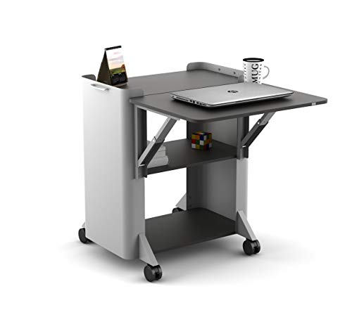 SOS Spacewood LiteOffice Bunny Portable/Foldable Multipurpose Utility Trolley Table (Silver & Grey), Standard (WFBUFS603575PGMG)