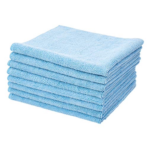 Amazon Brand – Solimo Microfibre Cleaning Cloth – 40 x 40 cm, Blue, Set of 6