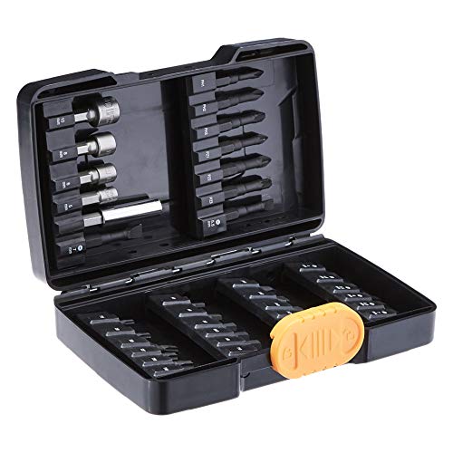 amazon basics Screwdriver and Nut Driver Bit Set – 37-Piece, Chrome Vanadium and S2 Steel